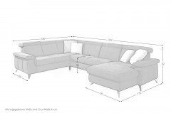 Lava-2.0-XC von Polsteria - Wohnlandschaft links dunkelblau