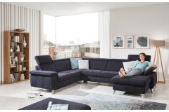 Lava-2.0-XC von Polsteria - Wohnlandschaft links dunkelblau