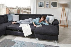 Lava-2.0-XC von Polsteria - Wohnlandschaft links dunkelblau