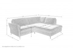 Mia-LE20 von Polsteria - Eckgarnitur Variante rechts graphite