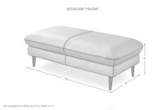 HU-HP19094 von Hukla - Echtledersofa Variante links yellow