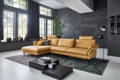 HU-HP19094 von Hukla - Echtledersofa Variante links yellow