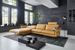 HU-HP19094 von Hukla - Echtledersofa Variante links yellow