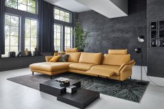 HU-HP19094 von Hukla - Echtledersofa Variante links yellow