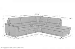 PN-EM19075 von Polinova - Ledersofa Variante rechts charcoal