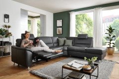 PN-EM19075 von Polinova - Ledersofa Variante rechts charcoal
