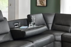 PN-EM19075 von Polinova - Ledersofa Variante rechts charcoal