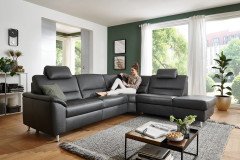 PN-EM19075 von Polinova - Ledersofa Variante rechts charcoal