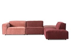 Square-LE21 von Easy Sofa - XXL-Sofa rechts rosa-rot