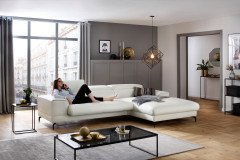 21106 Piedroo von Willi Schillig - Ecksofa Ausführung rechts weiß