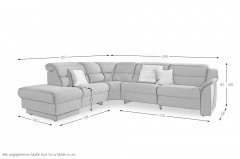 1505 von Himolla - Polstersofa Ausführung links grey
