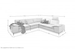 16540 Valentinoo von Willi Schillig - Ledergarnitur rechts cream white