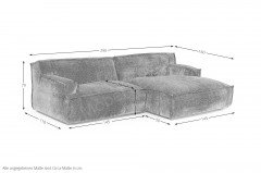 Platani von Easy Sofa - Eckcouch Ausführung rechts army
