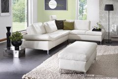 7474 von K+W Polstermöbel - Ledersofa Variante rechts bianco