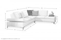 7474 von K+W Polstermöbel - Ledersofa Variante rechts bianco