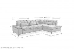 PN-IN18012 von Polinova - Ledersofa Ausführung rechts steel