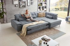 PN-IN18012 von Polinova - Ledersofa Ausführung rechts steel