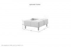 Cleveland von Candy - Ecksofa Ausführung rechts silver