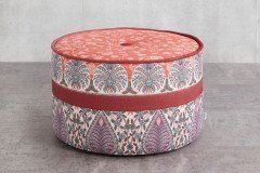 Livorno von Schröno - Polstersofa Ausführung rechts rot gemustert