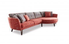 Livorno von Schröno - Polstersofa Ausführung rechts rot gemustert