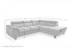 Micky von COTTA - Ecksofa rechts grey