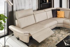 Trapani von Polsteria - Ledergarnitur Ausführung rechts ecru