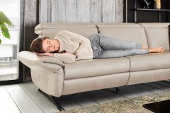 Trapani von Polsteria - Ledergarnitur Ausführung rechts ecru