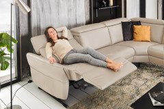 Trapani von Polsteria - Ledergarnitur Ausführung rechts ecru