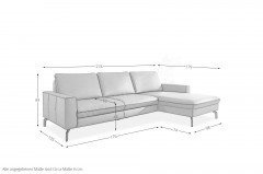 PN-EM20028 von Polinova - Ledersofa Variante rechts kurkuma
