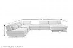 Lounge-LE22 von Easy Sofa - Wohnlandschaft links lehm