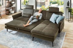 ZE-EM20156 von Zehdenick - Ecksofa Ausführung rechts olive