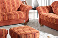 S344 Wallis von Ponsel - Sofagruppe rot-gestreift