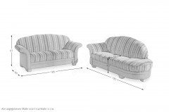 S344 Wallis von Ponsel - Sofagruppe rot-gestreift