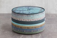 Opera-LE22 von Schröno - Polstersofa rechts rot-blau-grün gemustert