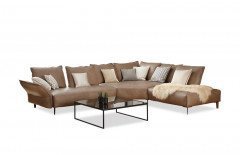 16660 Bonnie von Willi Schillig - Ledersofa Ausführung rechts sand