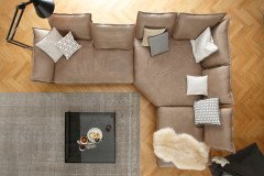 16660 Bonnie von Willi Schillig - Ledersofa Ausführung rechts sand