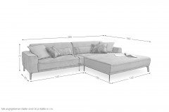 S659 Ascona von Ponsel - Eckcouch rechts grau