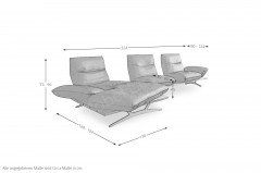 KOINOR Marilyn - hochwertige Ledergarnitur links chilli