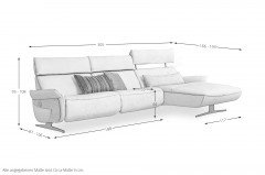 4150 von Himolla - Ledersofa Ausführung rechts elfenbein