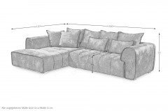 London von ED-Lifestyle - Ecksofa links smoke blue