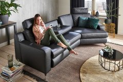 Prisma 1 von Polsteria - Ledergarnitur Ausführung rechts anthrazit