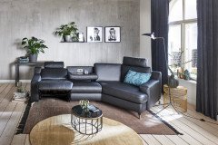 Prisma 1 von Polsteria - Ledergarnitur Ausführung rechts anthrazit