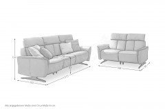 Lorenzo von Polsteria - Ledergarnitur grey-blue