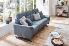 Lorenzo von Polsteria - Ledergarnitur grey-blue