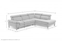 1082 von Carina - Ecksofa Variante rechts grau