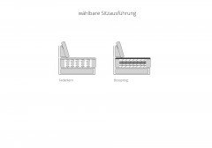 Systemo 2072 von Poco - Funktionssofa cherry