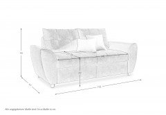 Systemo 2072 von Poco - Funktionssofa cherry