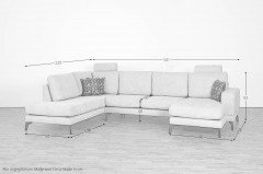 Davos von Grant Factory - Wohnlandschaft links silber