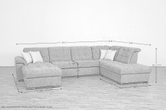 Bilbao von Matex - Wohnlandschaft rechts granit