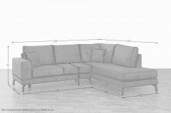 Davos von Matex - Ecksofa rechts grau